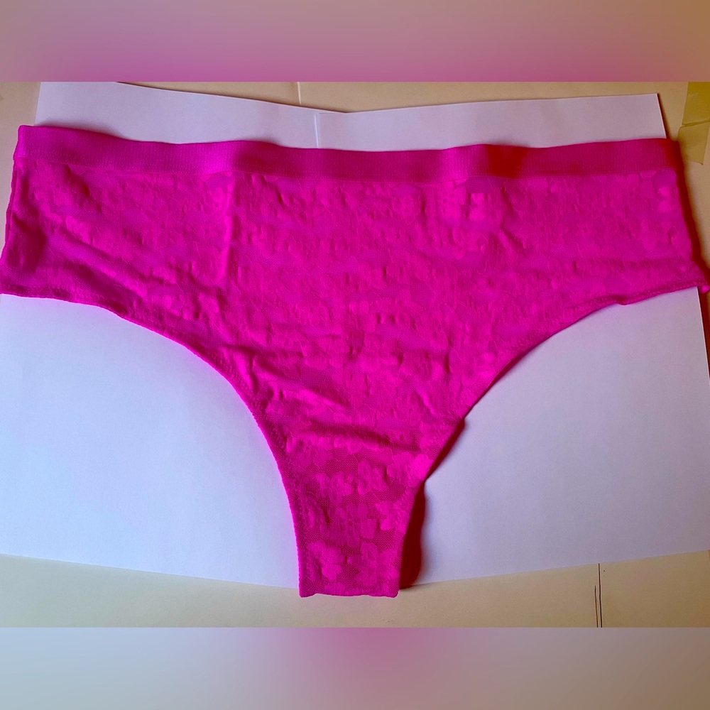 PINK lace fabric Hiphuggers, Size: XL, Color: Fuchsia/Pink